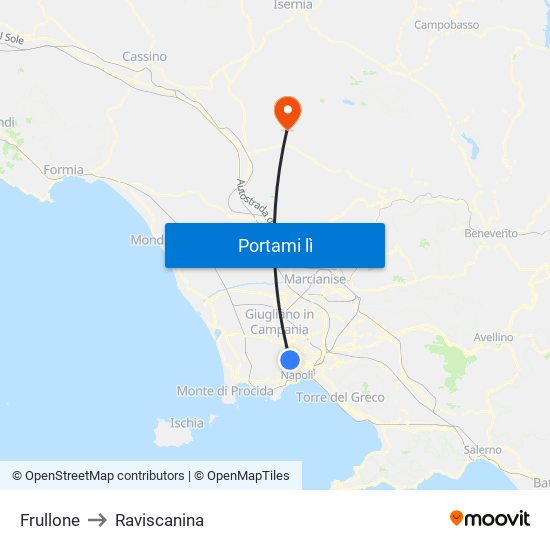 Frullone to Raviscanina map