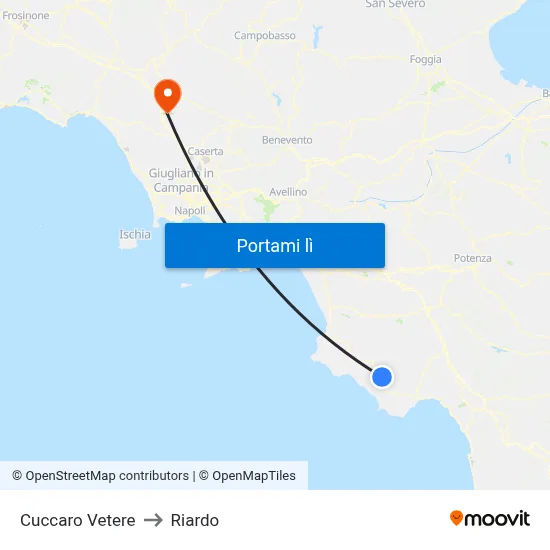 Cuccaro Vetere to Riardo map