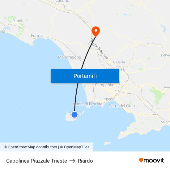 Capolinea Piazzale Trieste to Riardo map