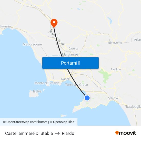 Castellammare Di Stabia to Riardo map