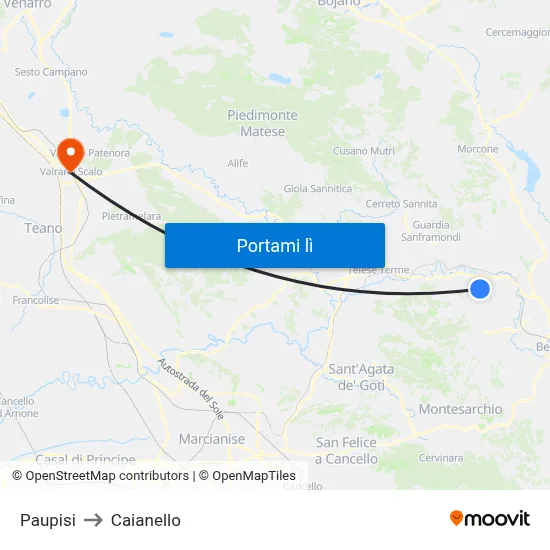 Paupisi to Caianello map