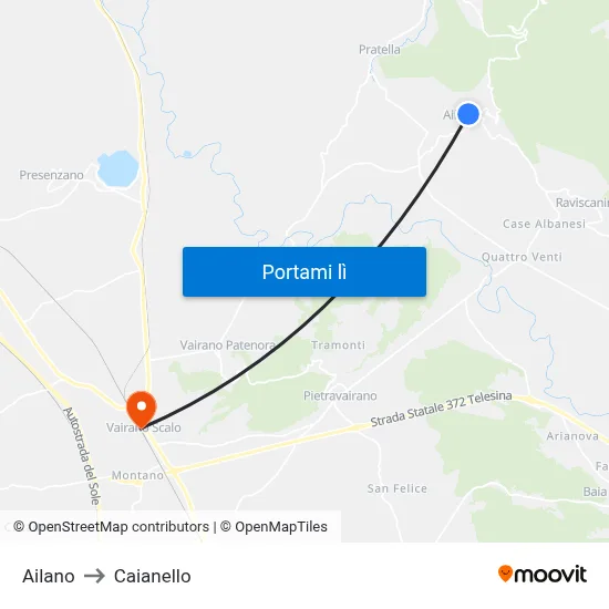 Ailano to Caianello map
