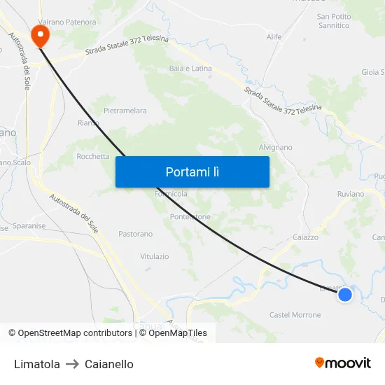 Limatola to Caianello map