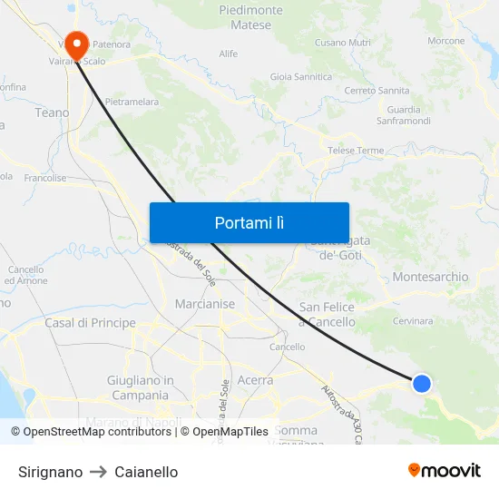 Sirignano to Caianello map