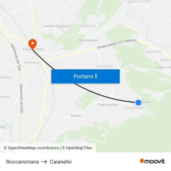 Roccaromana to Caianello map