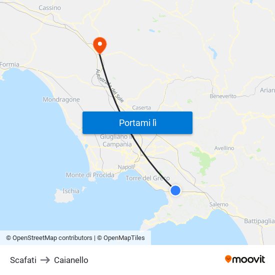 Scafati to Caianello map