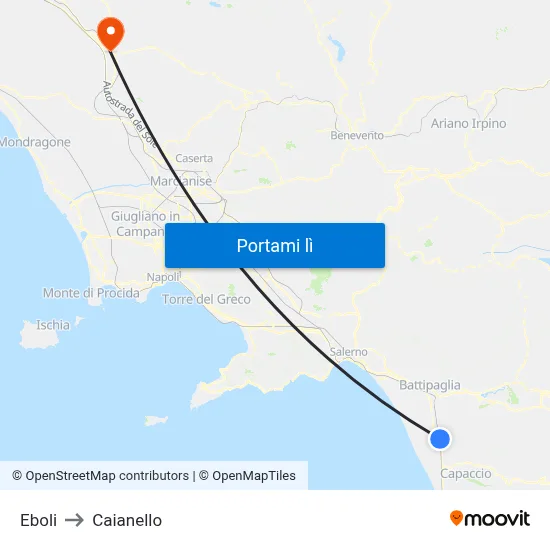 Eboli to Caianello map