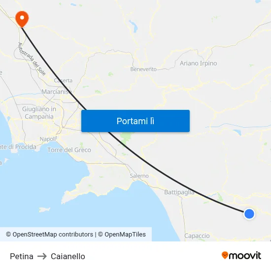 Petina to Caianello map