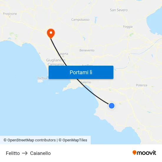 Felitto to Caianello map