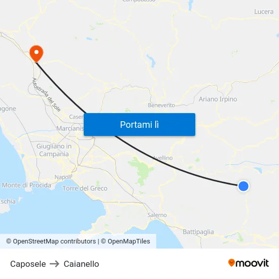 Caposele to Caianello map