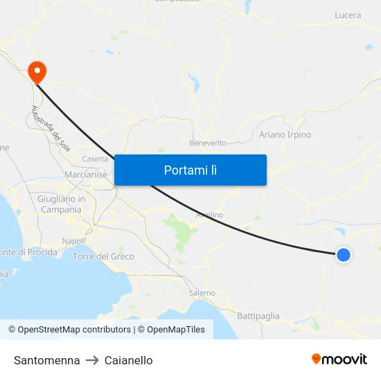 Santomenna to Caianello map