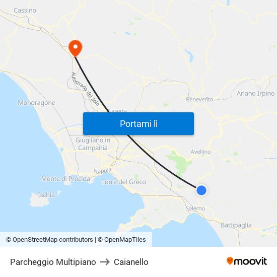 Parcheggio Multipiano to Caianello map