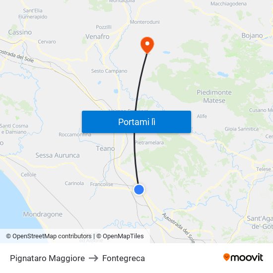 Pignataro Maggiore to Fontegreca map