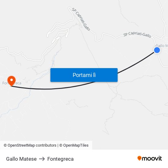 Gallo Matese to Fontegreca map