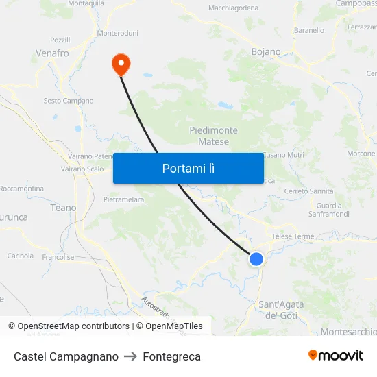 Castel Campagnano to Fontegreca map