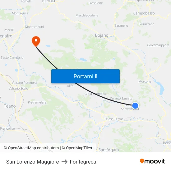 San Lorenzo Maggiore to Fontegreca map