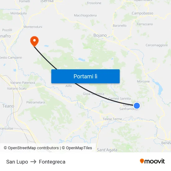 San Lupo to Fontegreca map