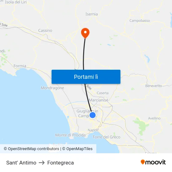 Sant' Antimo to Fontegreca map