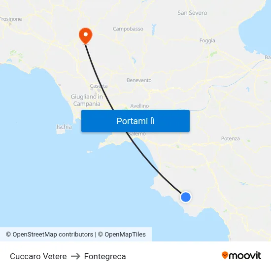 Cuccaro Vetere to Fontegreca map