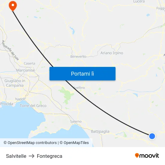 Salvitelle to Fontegreca map