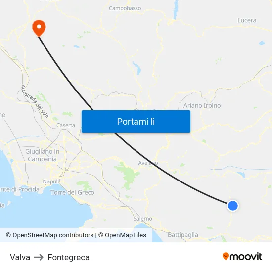 Valva to Fontegreca map