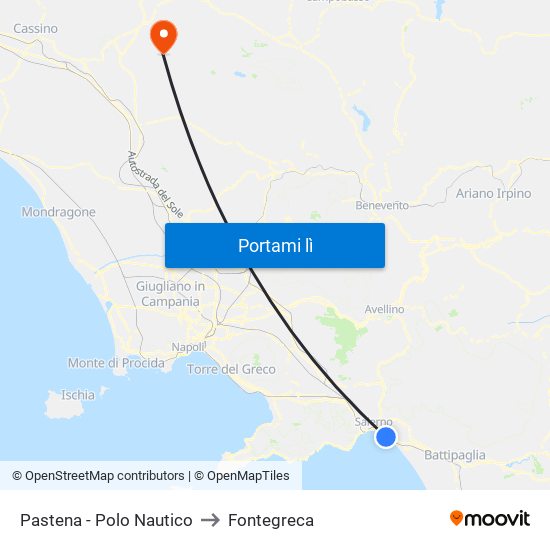 Pastena  - Polo Nautico to Fontegreca map