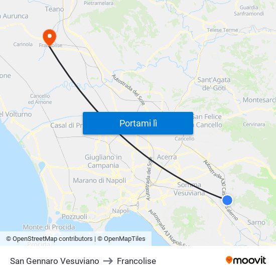 San Gennaro Vesuviano to Francolise map