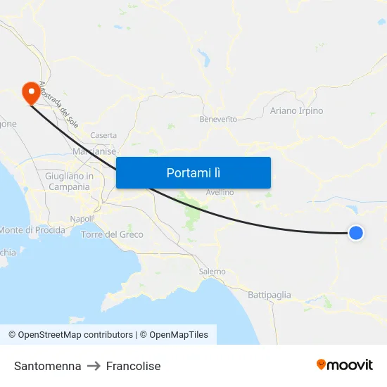 Santomenna to Francolise map