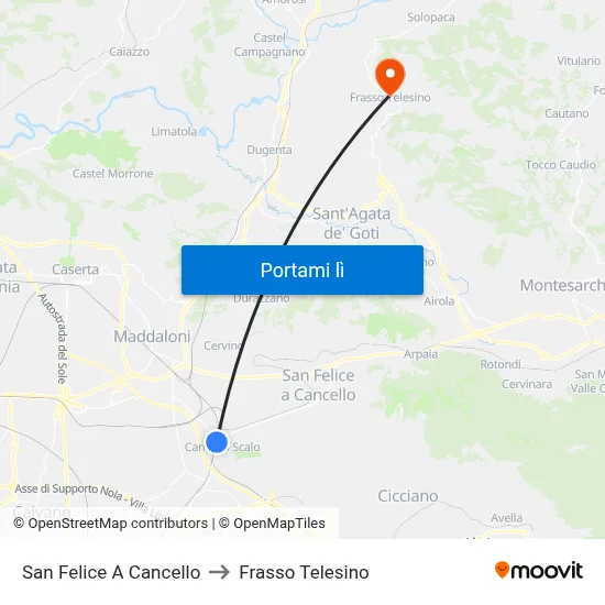 San Felice A Cancello to Frasso Telesino map