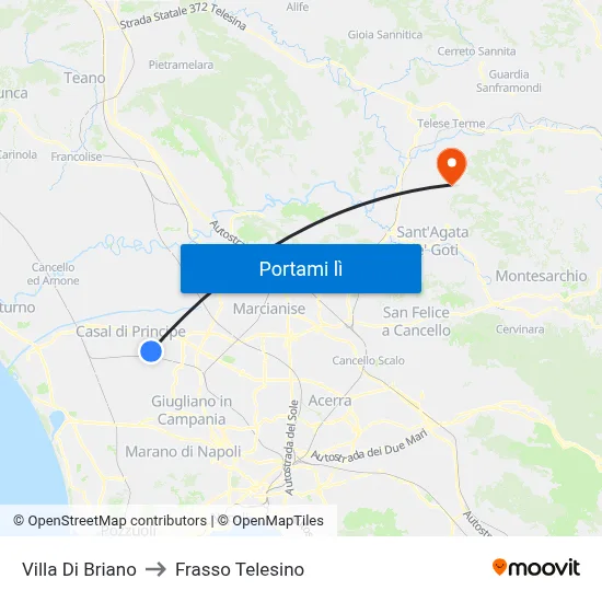 Villa Di Briano to Frasso Telesino map