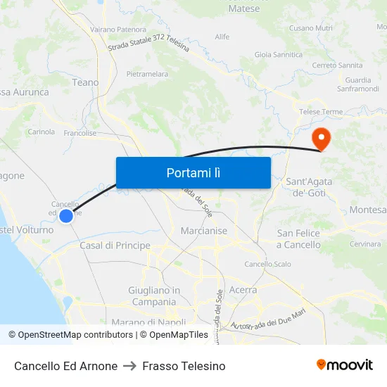 Cancello Ed Arnone to Frasso Telesino map