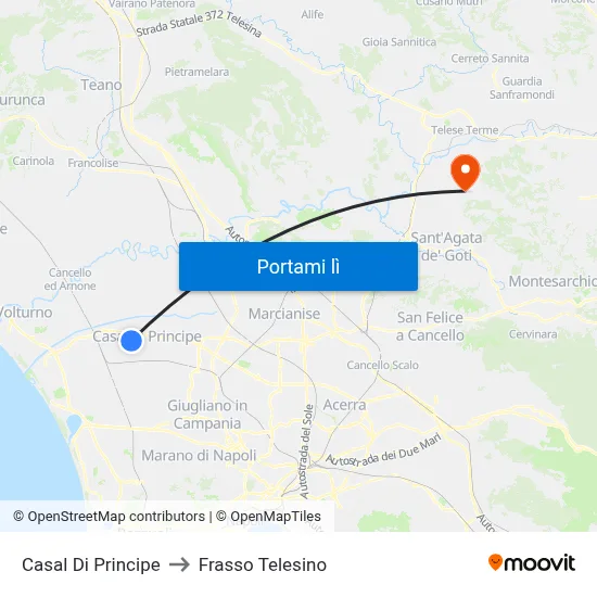 Casal Di Principe to Frasso Telesino map