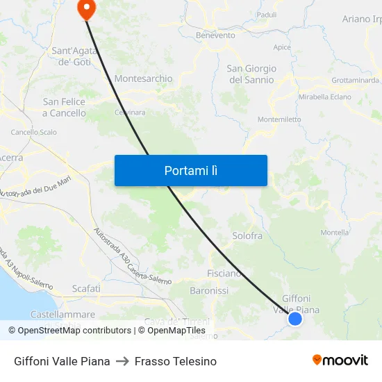 Giffoni Valle Piana to Frasso Telesino map