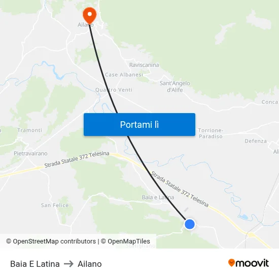 Baia E Latina to Ailano map