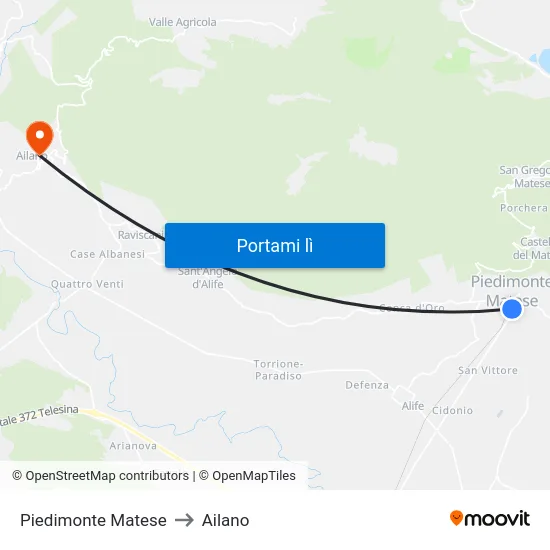 Piedimonte Matese to Ailano map