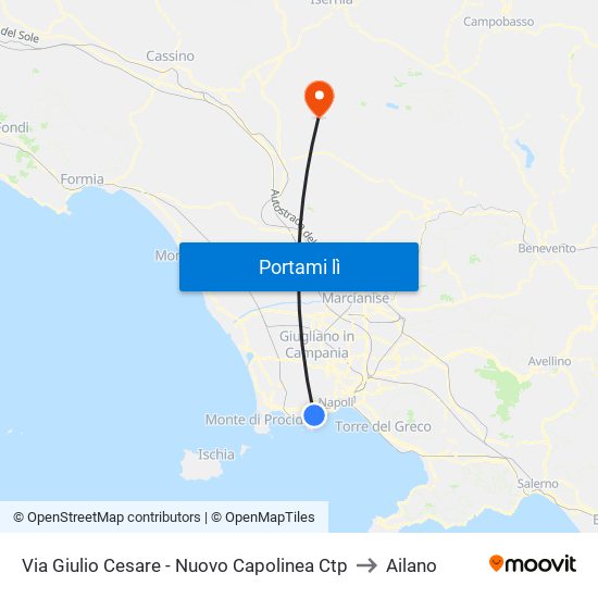 Via Giulio Cesare - Nuovo Capolinea Ctp to Ailano map