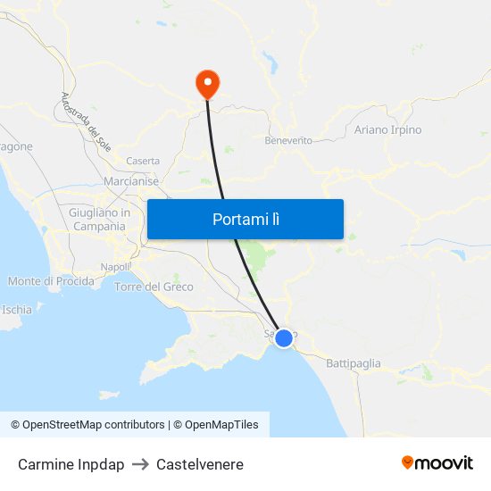 Carmine Inpdap to Castelvenere map
