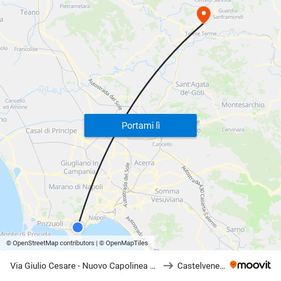 Via Giulio Cesare - Nuovo Capolinea Ctp to Castelvenere map