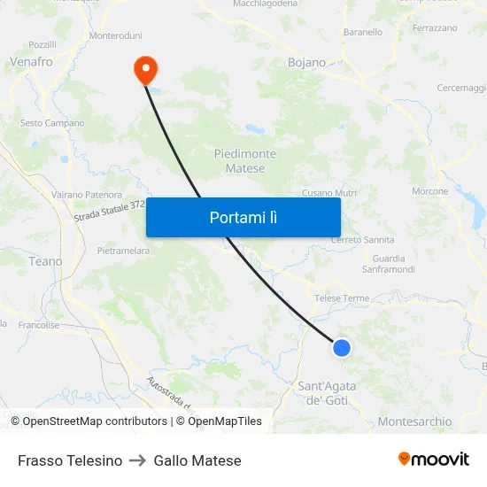Frasso Telesino to Gallo Matese map