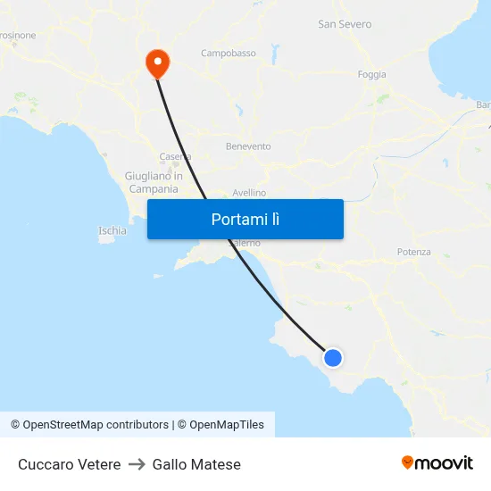 Cuccaro Vetere to Gallo Matese map