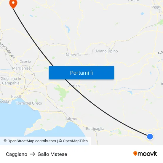 Caggiano to Gallo Matese map