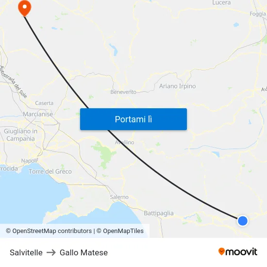 Salvitelle to Gallo Matese map