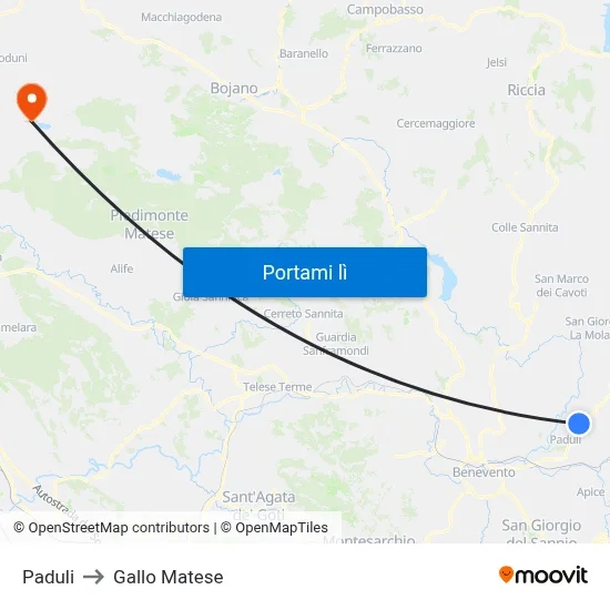 Paduli to Gallo Matese map