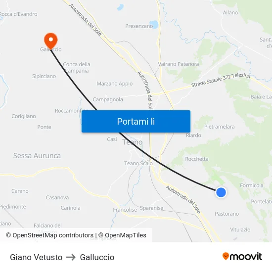 Giano Vetusto to Galluccio map