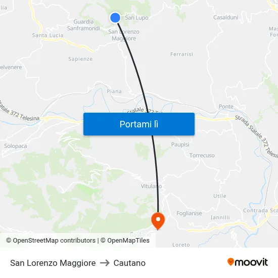 San Lorenzo Maggiore to Cautano map