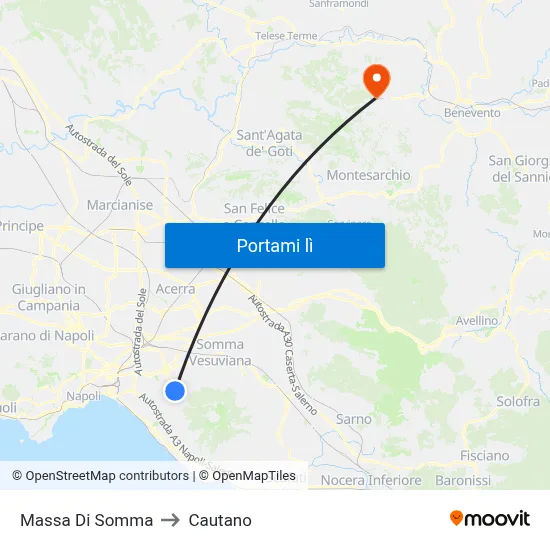 Massa Di Somma to Cautano map