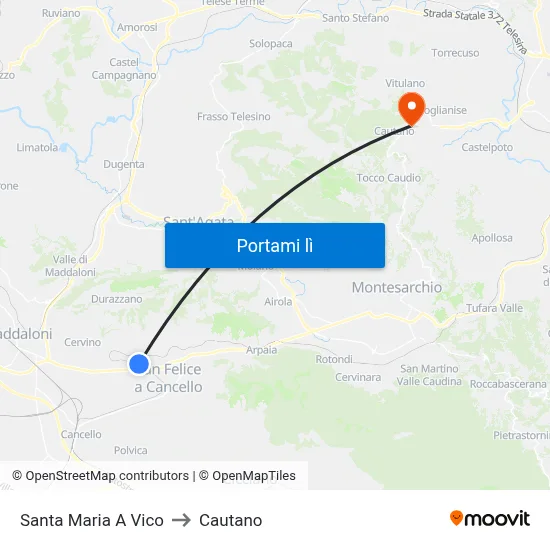 Santa Maria A Vico to Cautano map