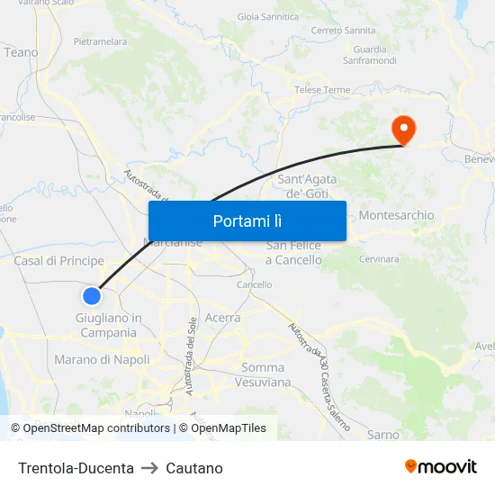 Trentola-Ducenta to Cautano map