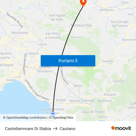Castellammare Di Stabia to Cautano map