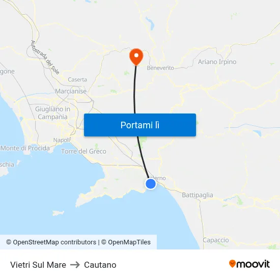 Vietri Sul Mare to Cautano map